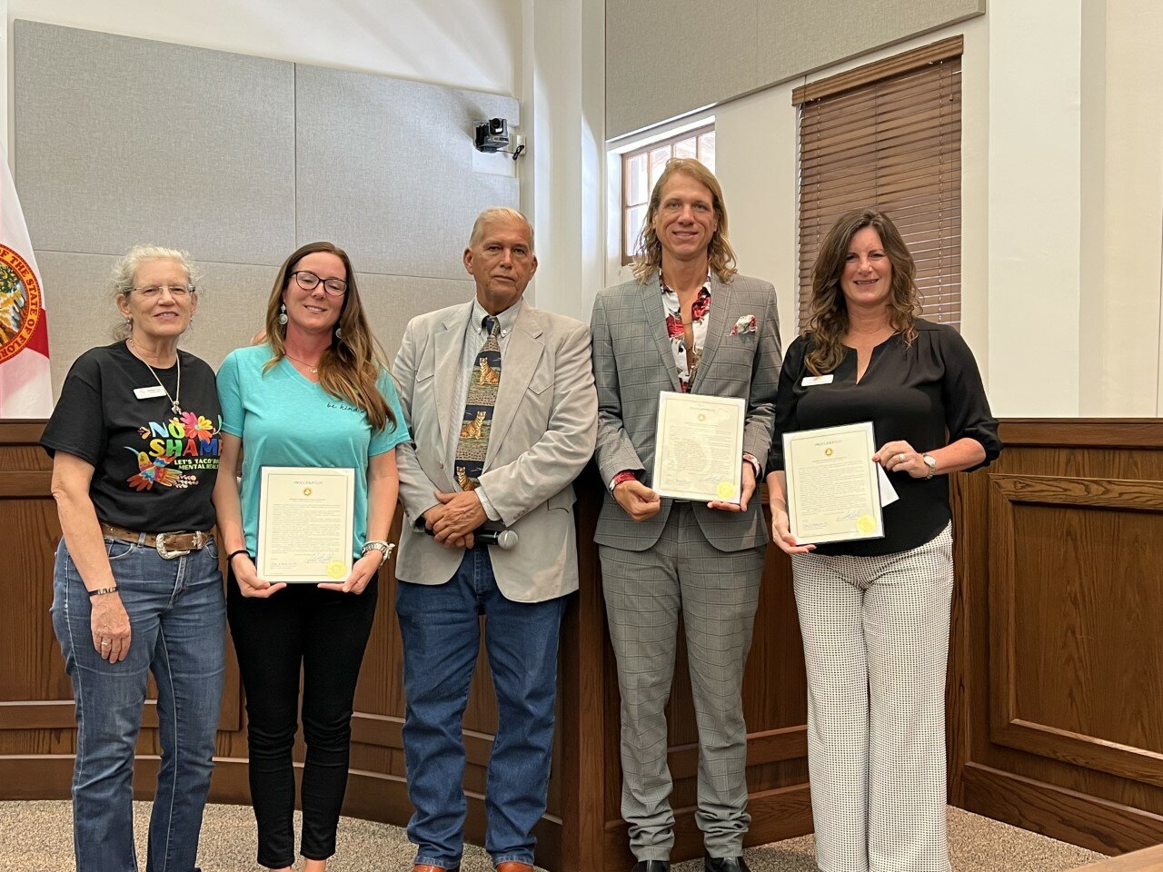 OKEECHOBEE – At their May 11 meeting, the Okeechobee County Commissioners proclaimed May as Mental Health Awareness Month at the request of Our Village, 211 Helpline and Suncoast Mental Health.